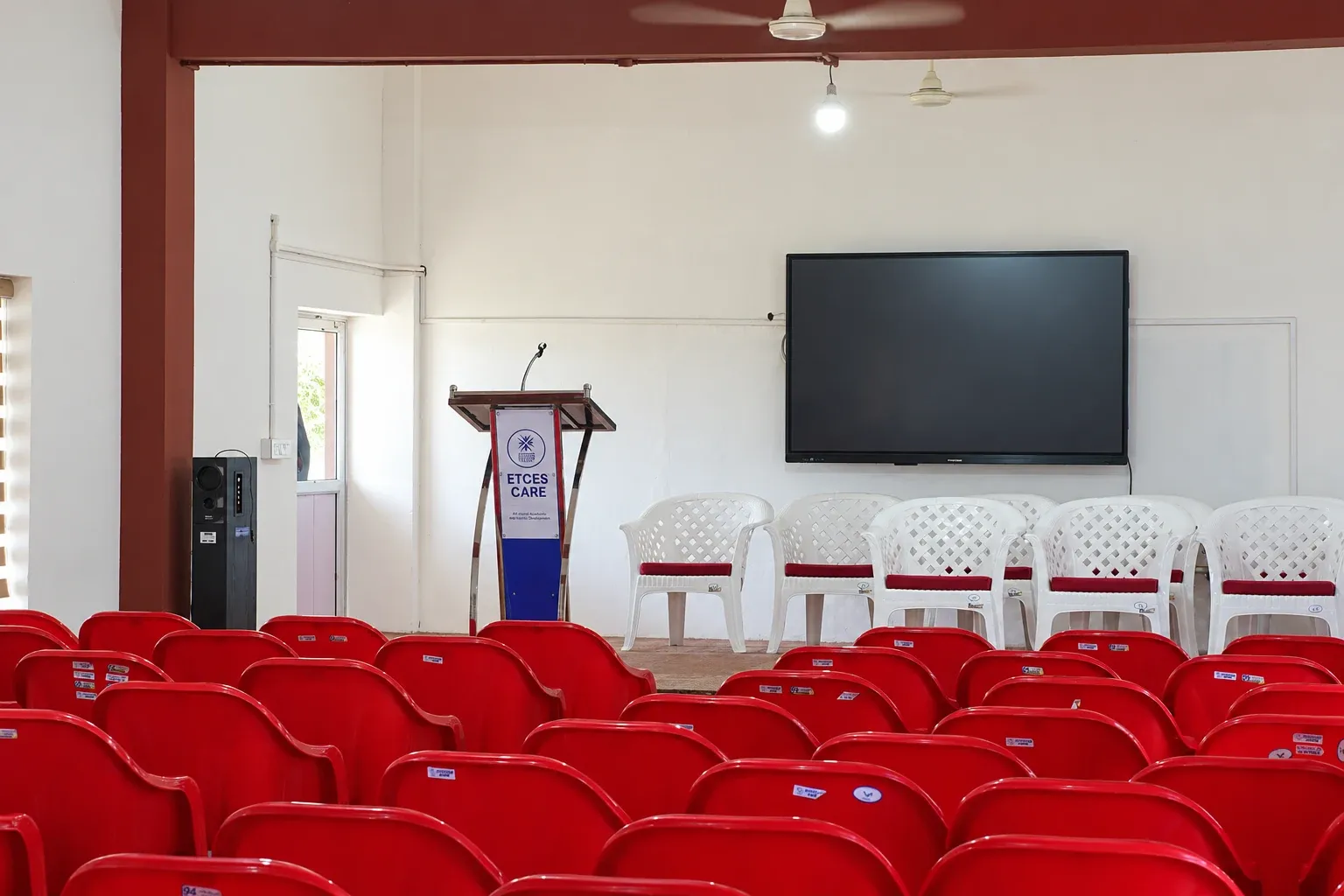 Seating facing the ETCES seminar hall stage