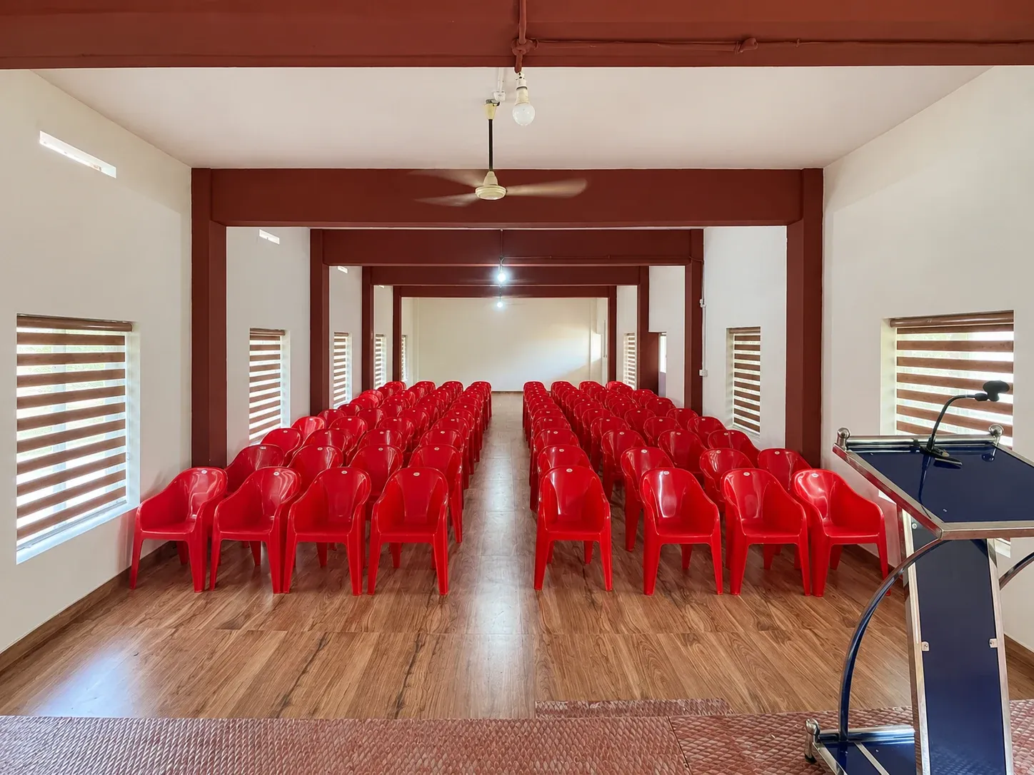 ETCES seminar hall seating, viewed from the stage