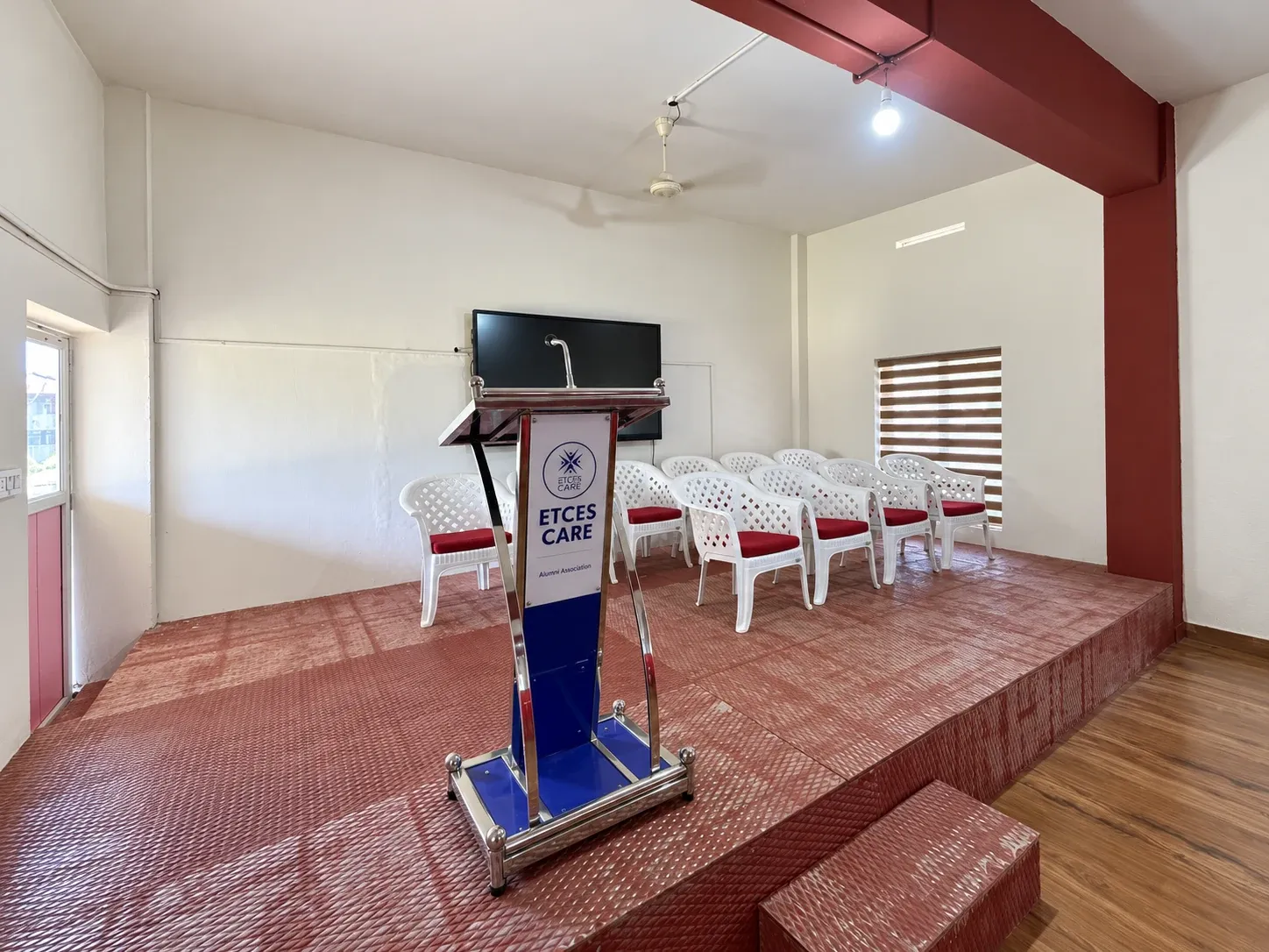 Stage and lectern in the ETCES seminar hall