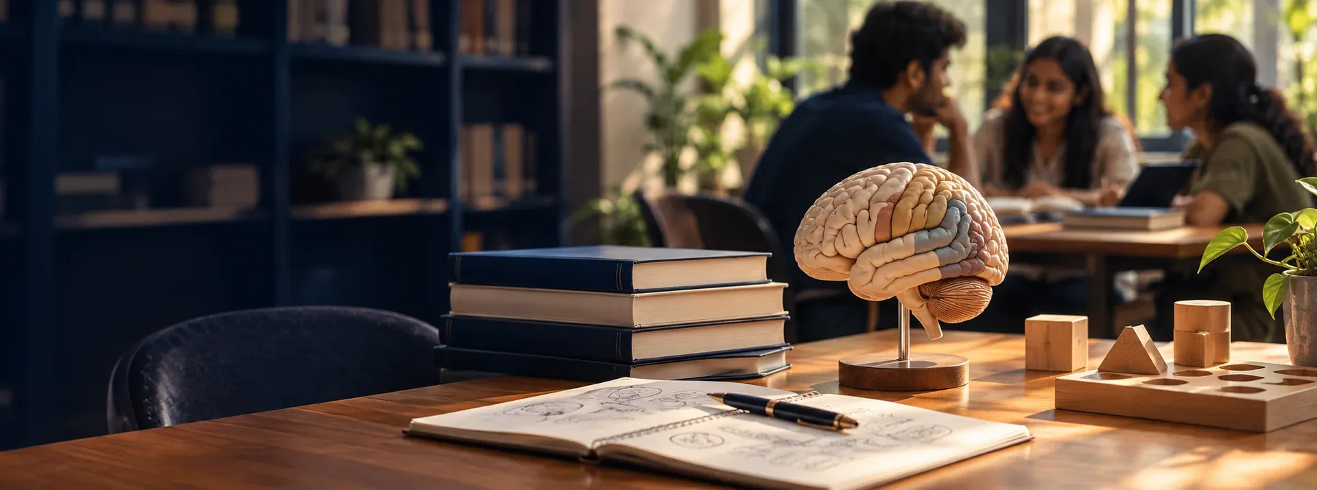 Psychology study materials and an educational brain model